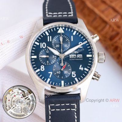 Swiss Replica IWC Schaffhausen Pilot's Chronograph IW378003 Watch Blue Dial 43mm